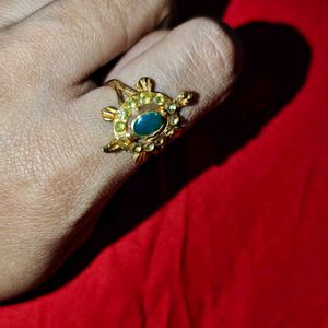 Unique Turtle Ring with Gems