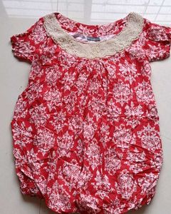 Red Printed Top