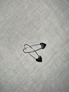 Heart Safety Pin Pair and hoops H&M