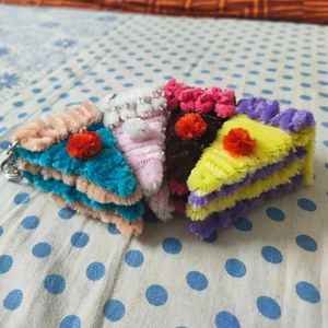 Cute Cake Slice Keychain