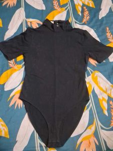 Black Mock Neck Bodysuit