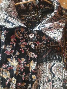 Bohemian Print Collared Button-Up Shirt