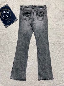 Womens Acid Wash Flare Jeans