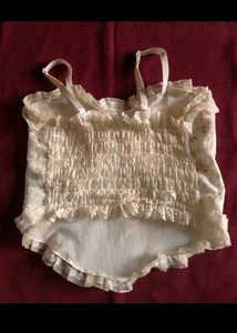 Floral Lace Camisole with Pearl Buttons