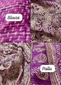 Vibrant Purple Paisley Print Saree