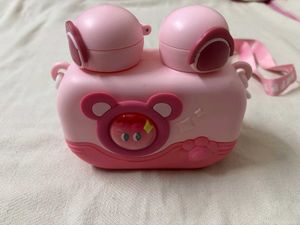 🆕Cute Pink Bear Water Bottle with Strap