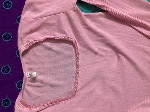 grab fast Chic Pink Ribbed Long Sleeve Top
