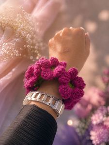 💜 Blooming Crochet Scrunchie 🌸