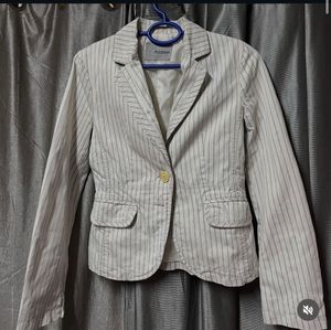 white striped blazer