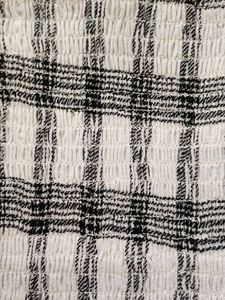 Black &amp; White Plaid Smocked Top