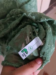 Green Lace Cropped Top