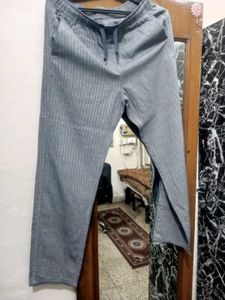 Men's Grey Striped Lounge Pants