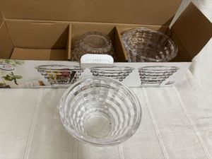 🆕3 pc High Quality Big Heavy Glassware Bowls Set