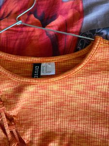 Stylish Orange Cut-Out Tank Top MEDIUM size