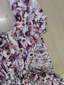 Boho Floral Print Smocked Crop Top