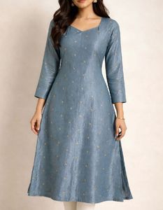Elegant Blue Embroidered Kurta