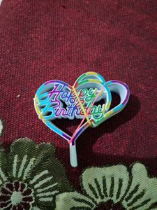 Happy Birthday Heart Cake Topper