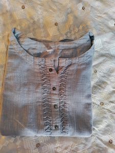 Grey Short Kurti From Ethnic Myntra, Size : M