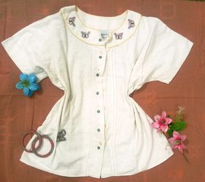 Charming Butterfly Embroidered Shirt