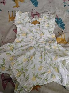 Charming Lemon Print Summer Dress