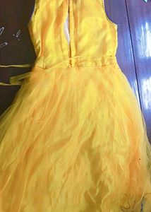 Yellow Embroidered Frock for Girls