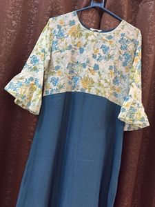Floral Print Flared Sleeve maxi dress