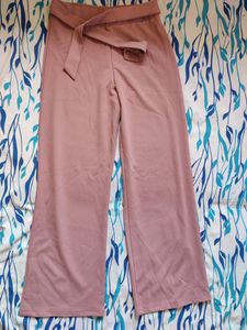 Blush Pink Belted Trousers