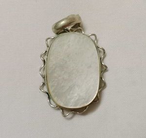 german silver pendent with real stones