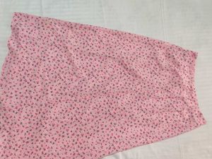 Pink Floral Midi Skirt