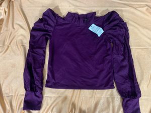 Purple Puffed Sleeve Top