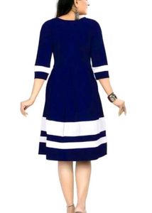 Chic Blue &amp; White Striped Dress