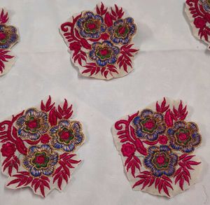 Embroidered Flower Appliques (Set of 10) art craft