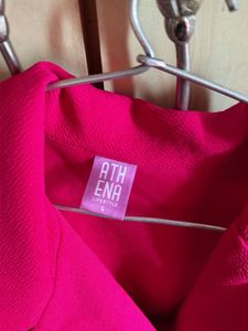 Vibrant Pink Blazer Dress with Ruffles