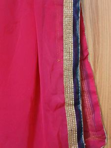 Pink Dupatta with Gold Trim