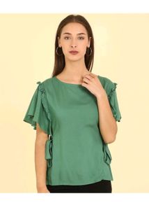 Sale 🛍️ 💰 Green Flutter Sleeve Top