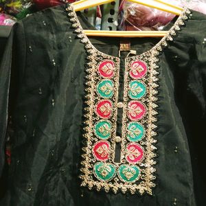 Heavy Embroidery Work Kurti Set
