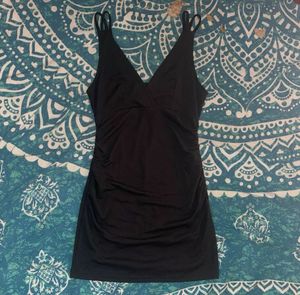 Chic Black Ruched Bodycon Mini Dress