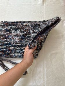 ZARA Textured Tweed Clutch Bag
