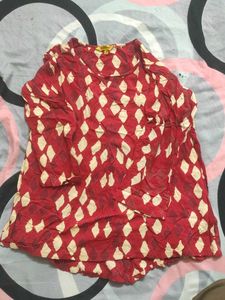 Red Diamond Print Kurta