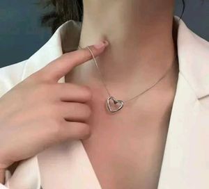 239.Elegant Silver Heart Necklace