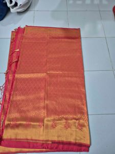 Exquisite Pink &amp; Gold Silk Saree