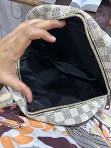 Designer Faux Leather Checkered Backpack