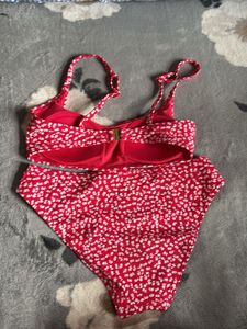 Red Floral Bikini Set
