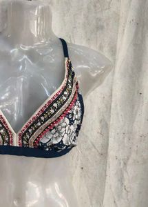 Boho Floral Print Halter Bikini Top