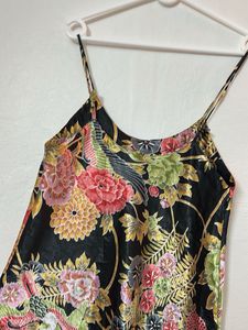 satin Floral Print Cami Slip Dress