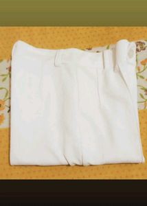 Stylish Cream Wide-Leg formal non pocket swhite Wo