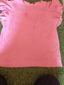 Pink Ruffle Sleeve T-Shirt