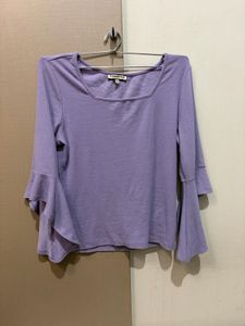 Lavender Bell Sleeve Square Neck Top