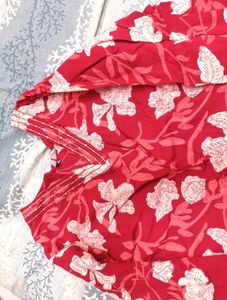 Beautiful Red Floral Kurta