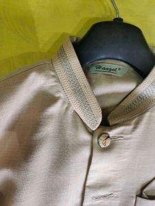 Men's Beige Kurta and pant set